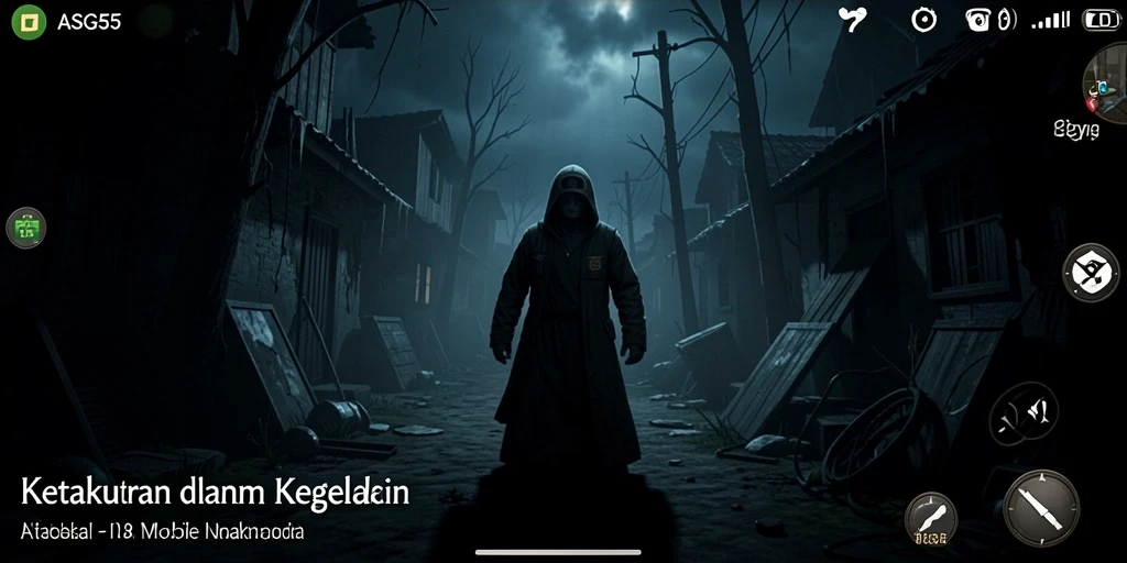Tangkapan layar dari gameplay ASG55 yang menakutkan dan mencekam.