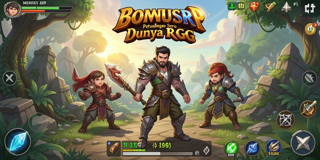 Tampilan gameplay epik di BONUSRP dengan pertarungan seru.