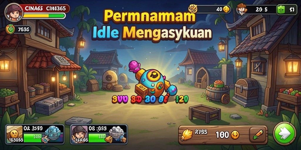 Screenshot gameplay CINA365 menunjukkan aksi Idle yang seru dan grafis yang menawan.