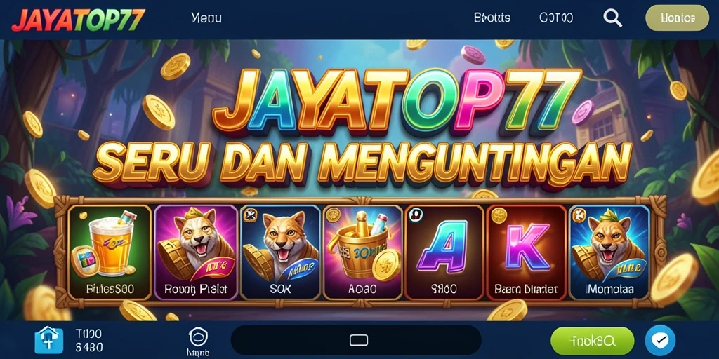 Tampilan gameplay JAYATOP77 yang menawan dengan berbagai tema slot.