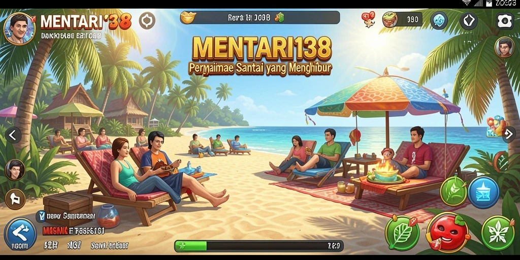 Tampilan gameplay yang ceria dari MENTARI138 dengan karakter lucu.