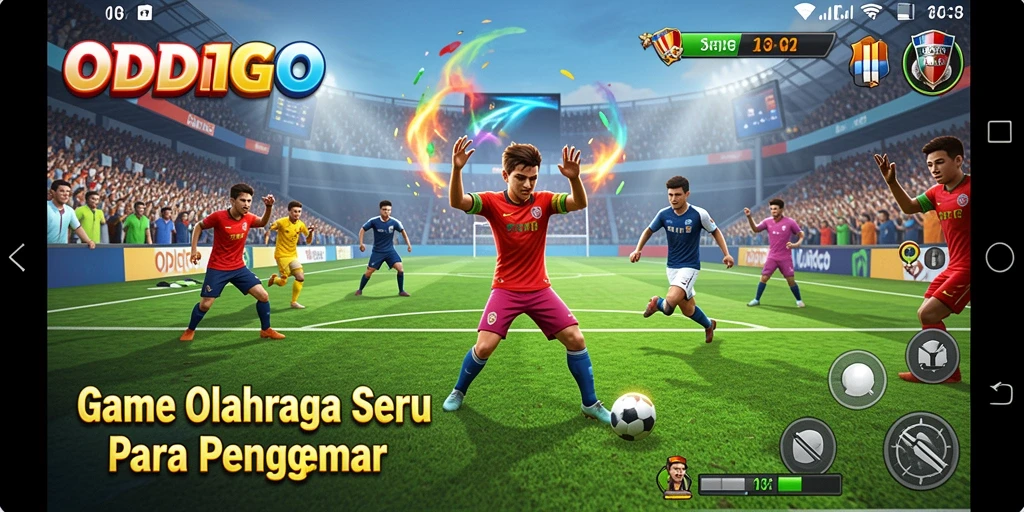 Tangkapan layar gameplay ODDIGO yang menampilkan aksi olahraga seru.
