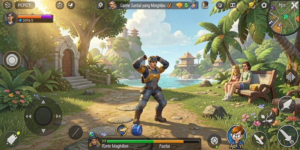 Tampilan ceria gameplay PCPC7 yang seru dan santai.
