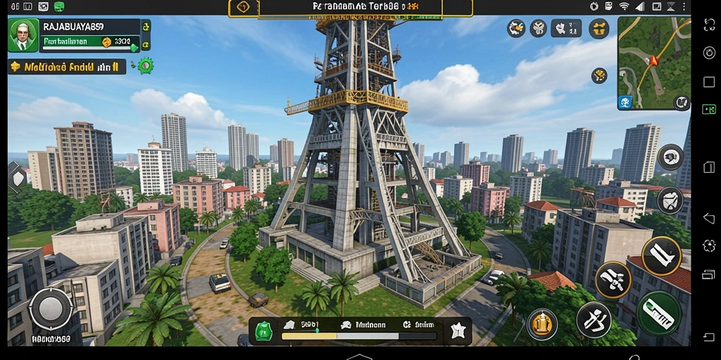 Tangkapan layar menunjukkan gameplay menara pertahanan yang seru dan strategis.