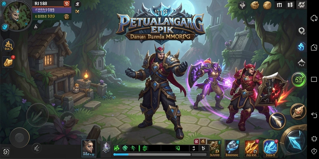 Screenshot utama RI188 menampilkan aksi seru dalam pertempuran MMORPG.