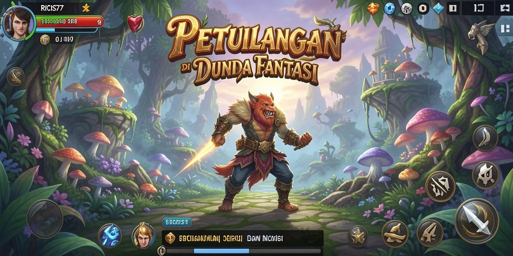 Tampilan gameplay RICIS77 dengan petualangan seru di dunia fantasi.