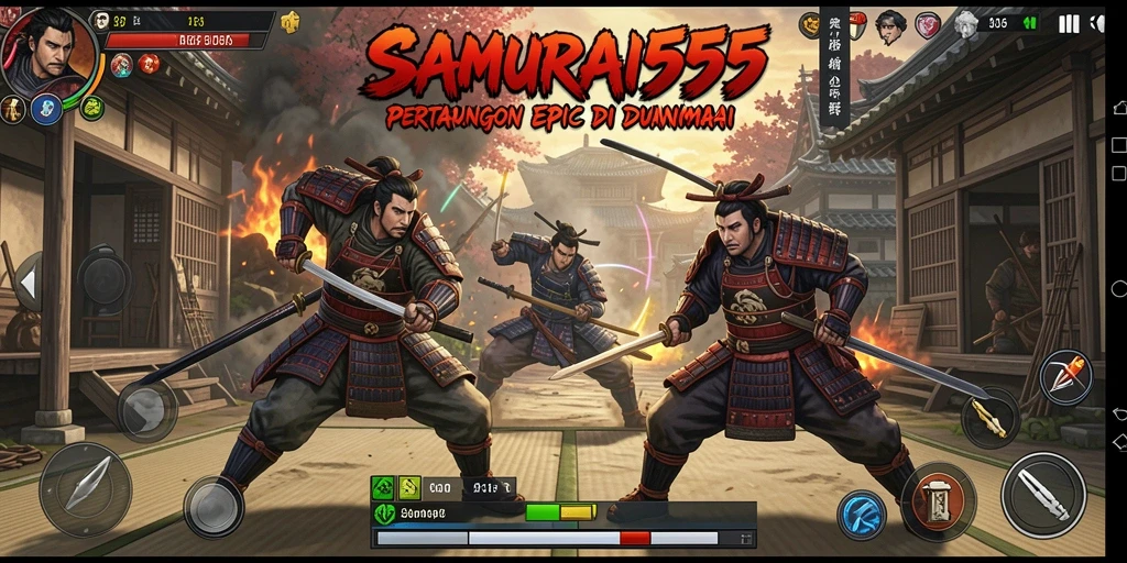 Tampilan gameplay seru dari SAMURAI555 yang penuh aksi samurai.