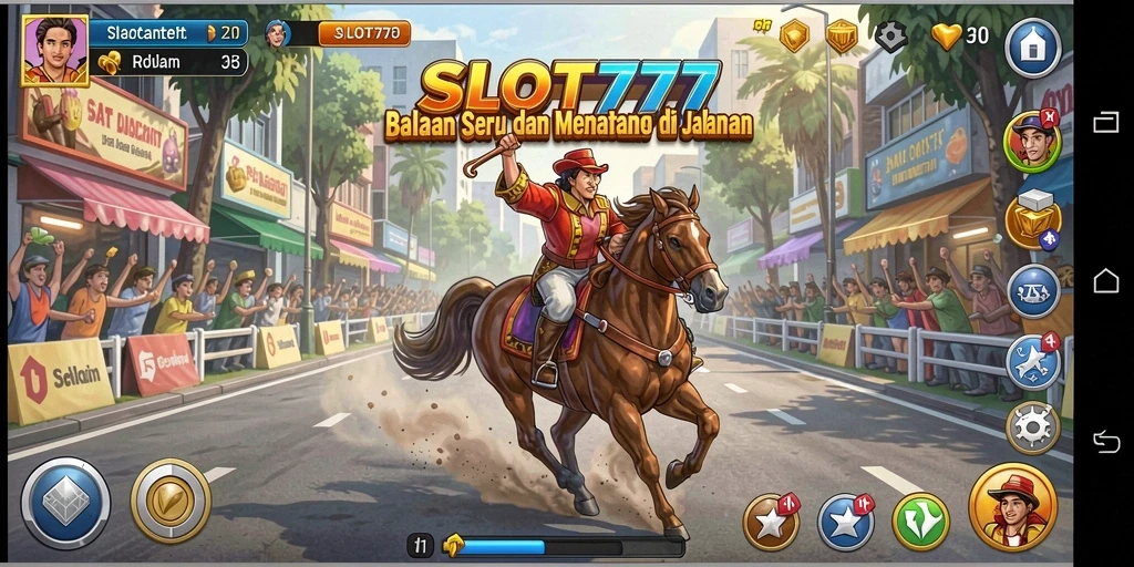 Screenshot SLOT777 menampilkan aksi balapan yang mendebarkan di jalanan.