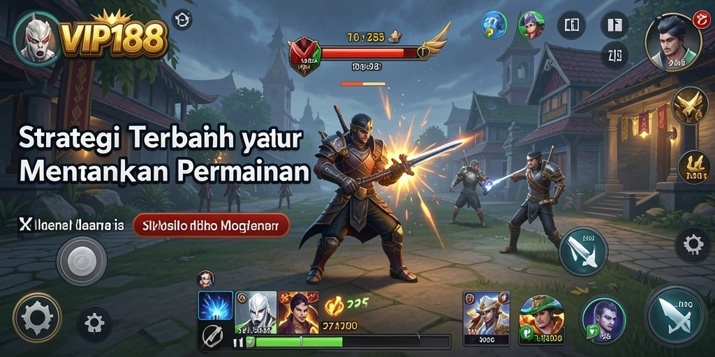 Screenshot gameplay menunjukkan aksi strategi intens dalam VIP188.